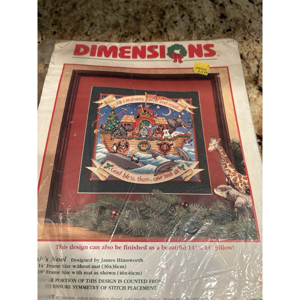 Dimensions Noah's Noel Chirstmas Holiday Needlepoint Kit #9111‎
